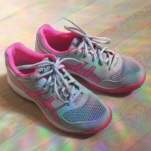 ASICS Women's Gel Rocket Pink and Grey Court Sneakers